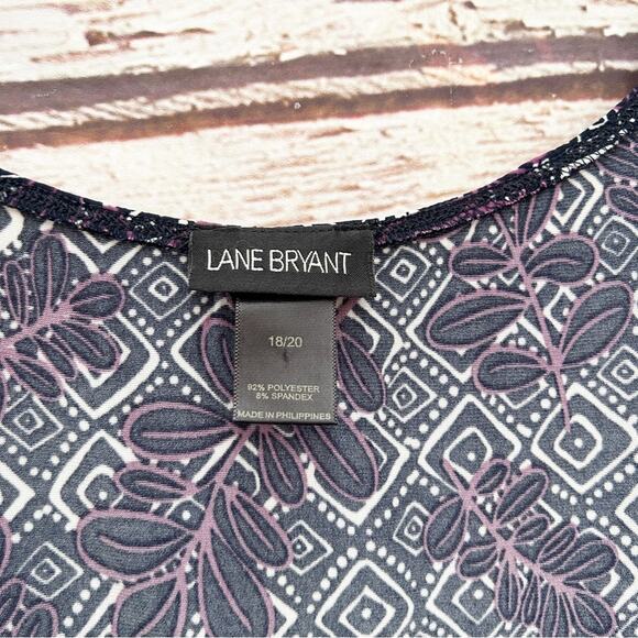 LANE BRYANT Black and Purple Tie Blouse Sz 18 20 - Picture 3 of 6